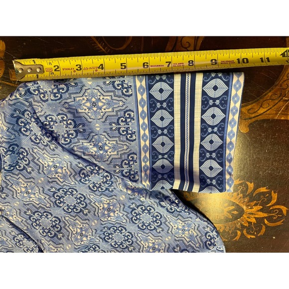 Cabana Life Blue White Tile Print UPF 50+ Shift Dress Beach Preppy Resortwear L - Picture 7 of 14